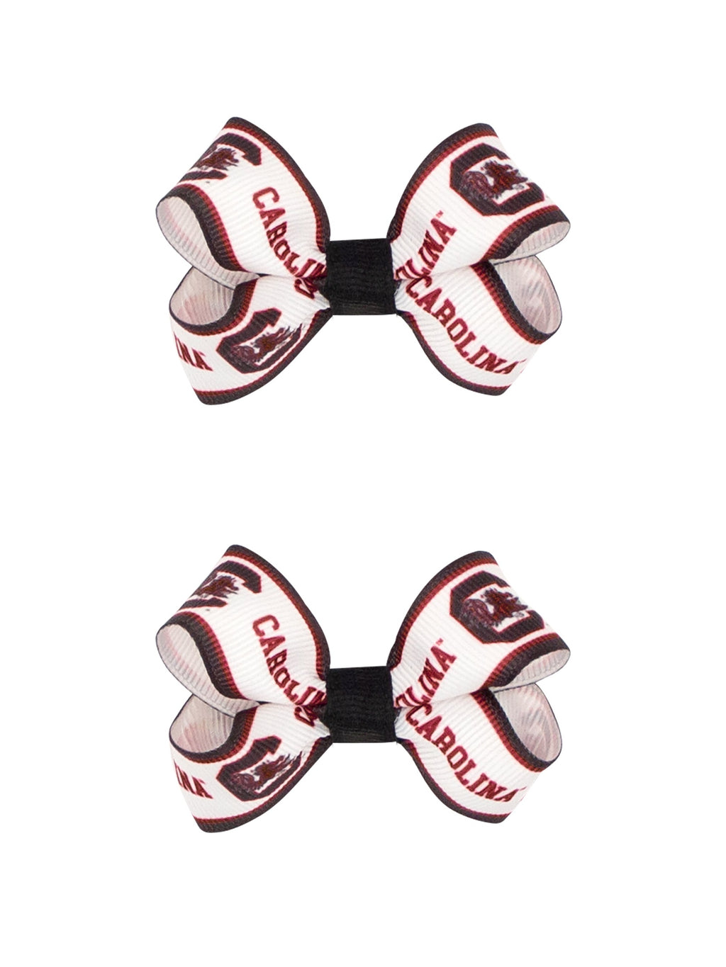 Mini No Tail Logo Print Grosgrain Hair Bows - Pair