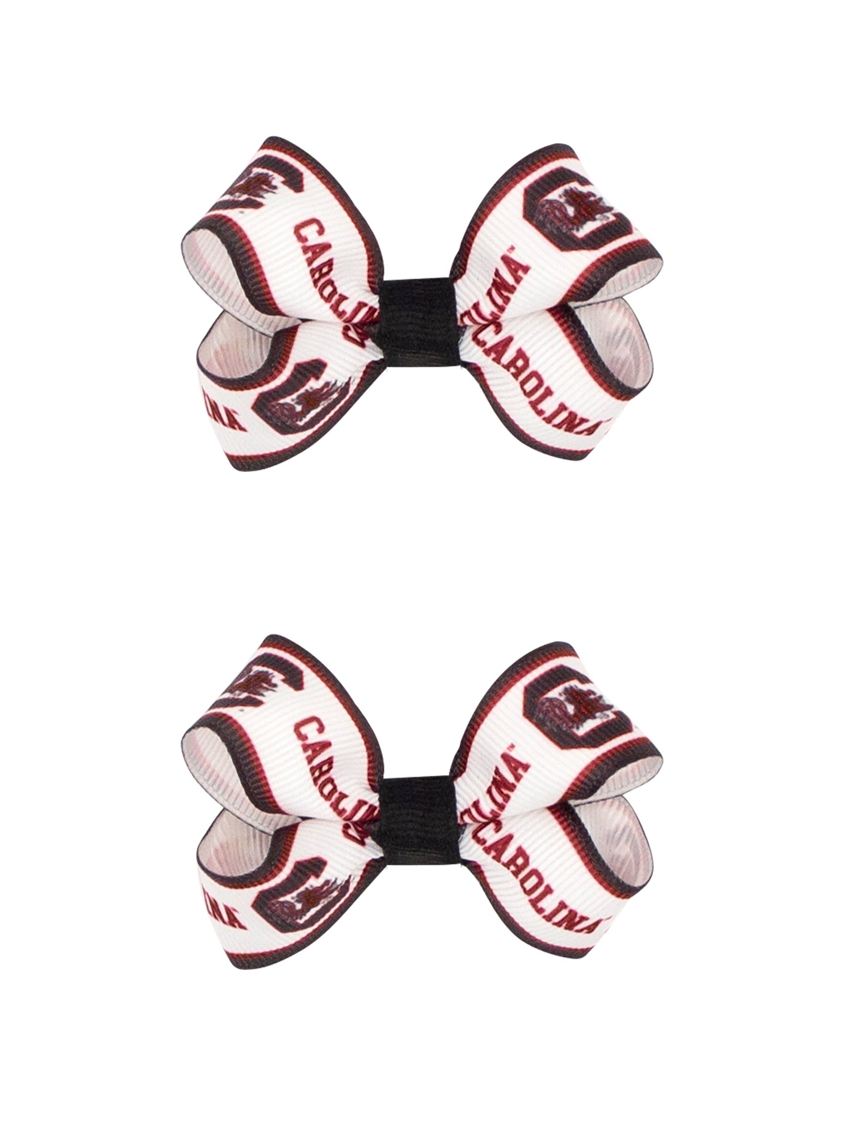 Mini No Tail Logo Print Grosgrain Hair Bows - Pair