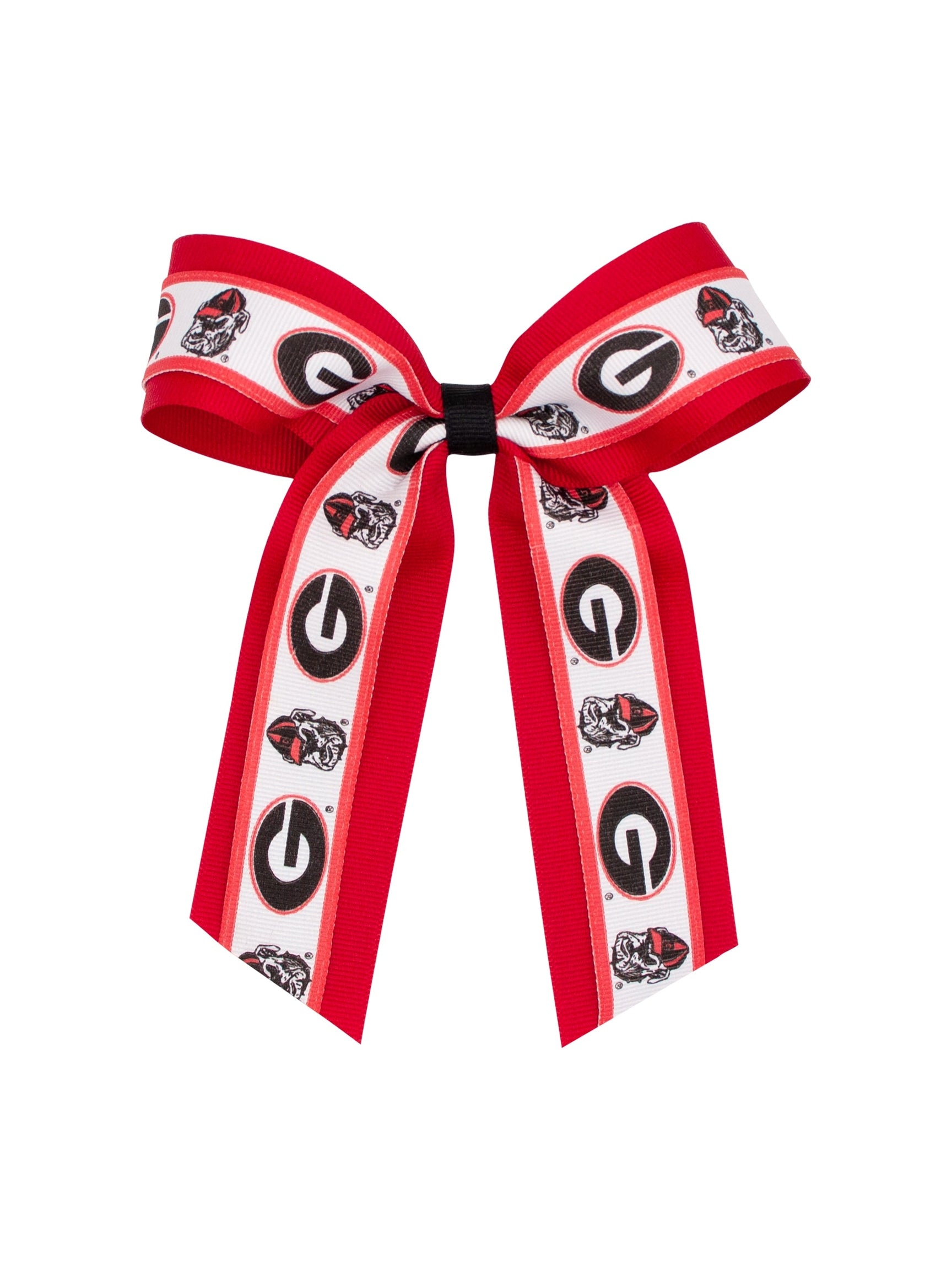 Logo Print Grosgrain Overlay Streamer Bow