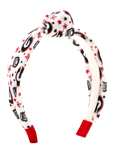 College Star Print Knot Headband