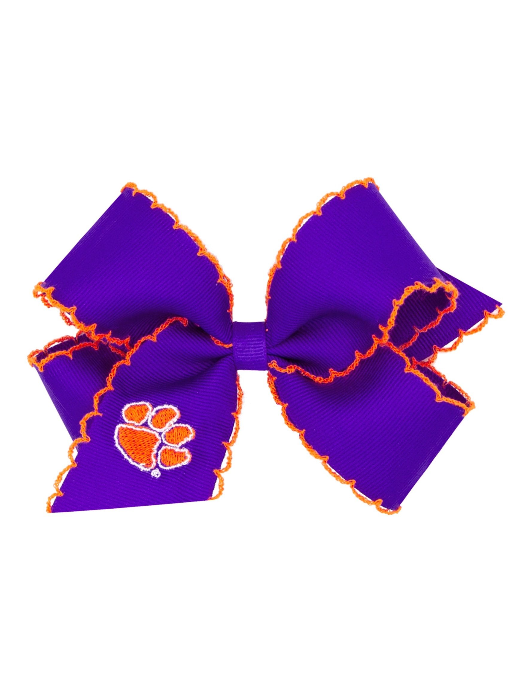 Moonstitch Embroidered Grosgrain Bow - Collegiate