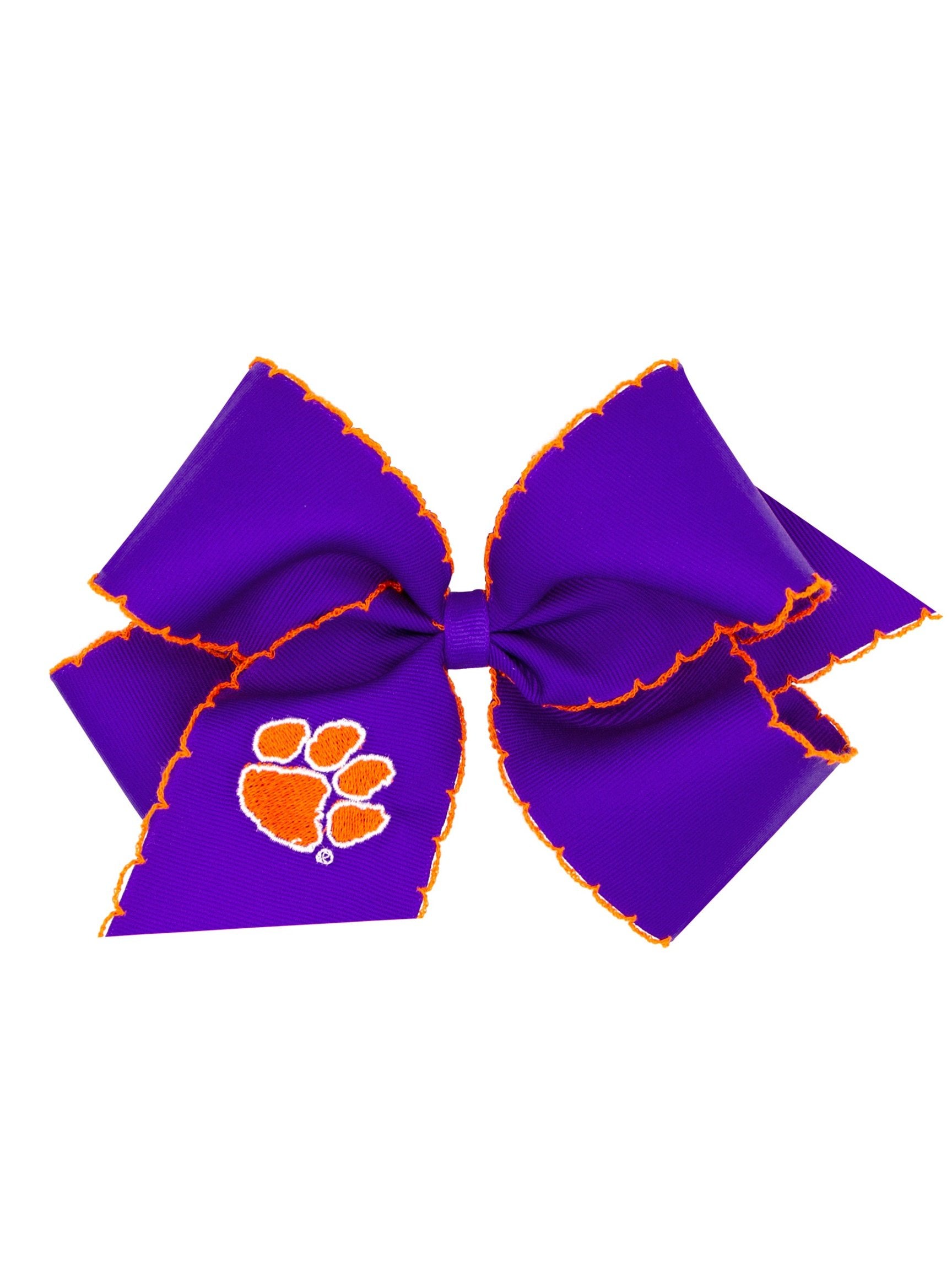 Moonstitch Embroidered Grosgrain Bow - Collegiate