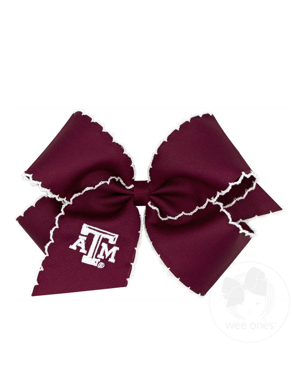 Moonstitch Embroidered Grosgrain Bow - Collegiate