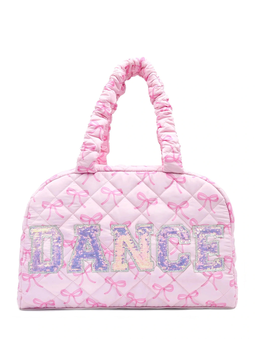 'DANCE' Quilted Bow Print Medium Duffle Bag