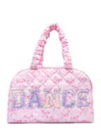 'DANCE' Quilted Bow Print Medium Duffle Bag