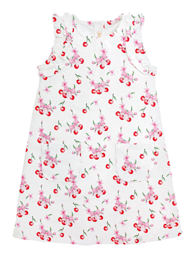 Printed Dress w/Ruffles - Cherry Pop