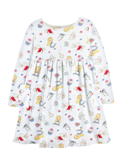 PRE-ORDER Long Sleeve Printed Dress - Tea Party