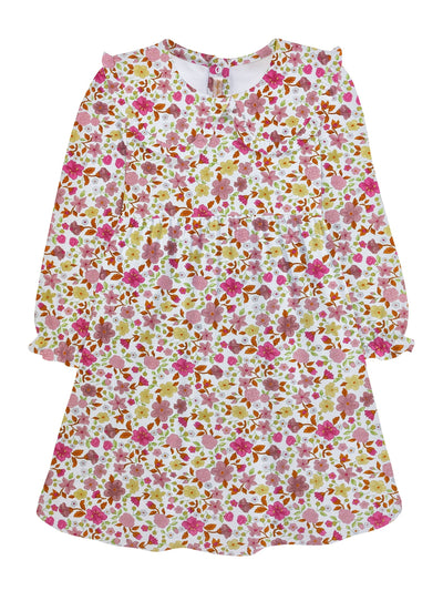 PRE-ORDER Printed Dress with Round Collar - Blossom in Fall