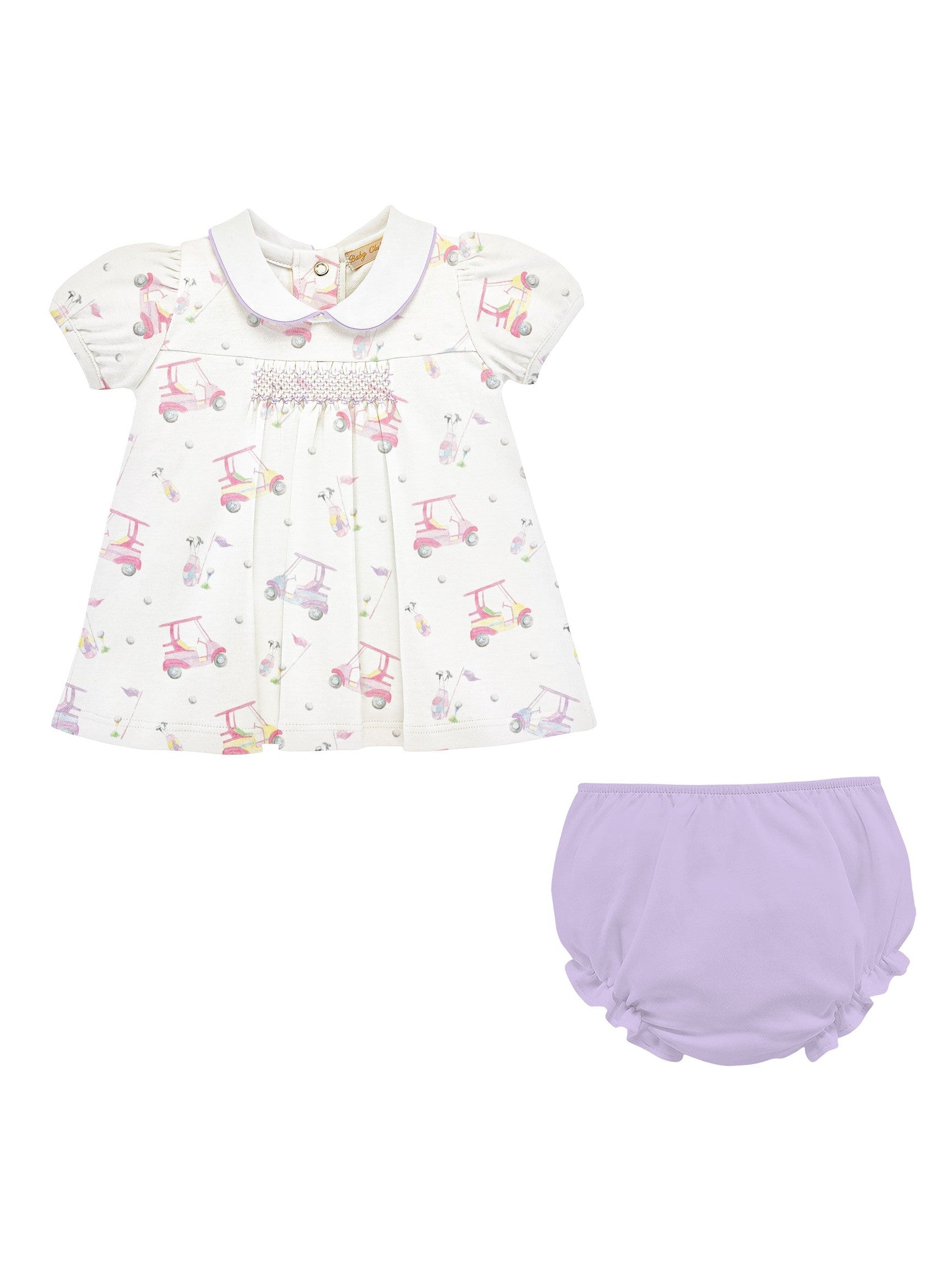 Golfing Grace Hand Smocked Dress with Collar - Posh Tots Children's Boutique