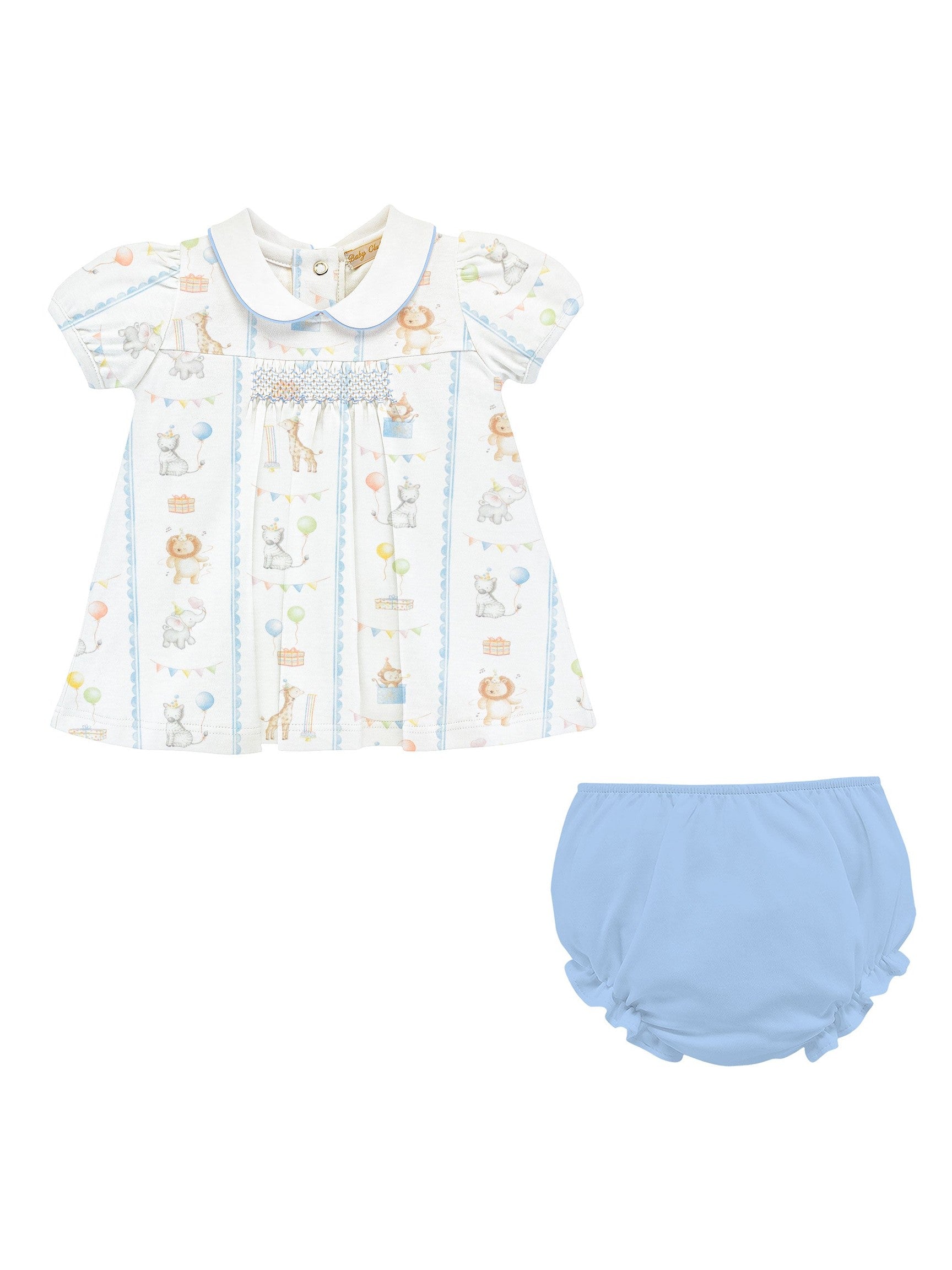 Golfing Grace Hand Smocked Printed Dress with Collar - Posh Tots Children's Boutique