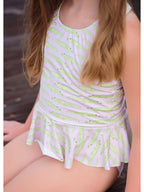 PRE-ORDER Collette Peplum Swimsuit - See Ya Later Alligator