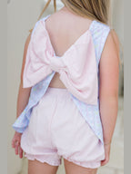 PRE-ORDER Lottie Bloomer/Banded Short Set - Blue Floral Scallop