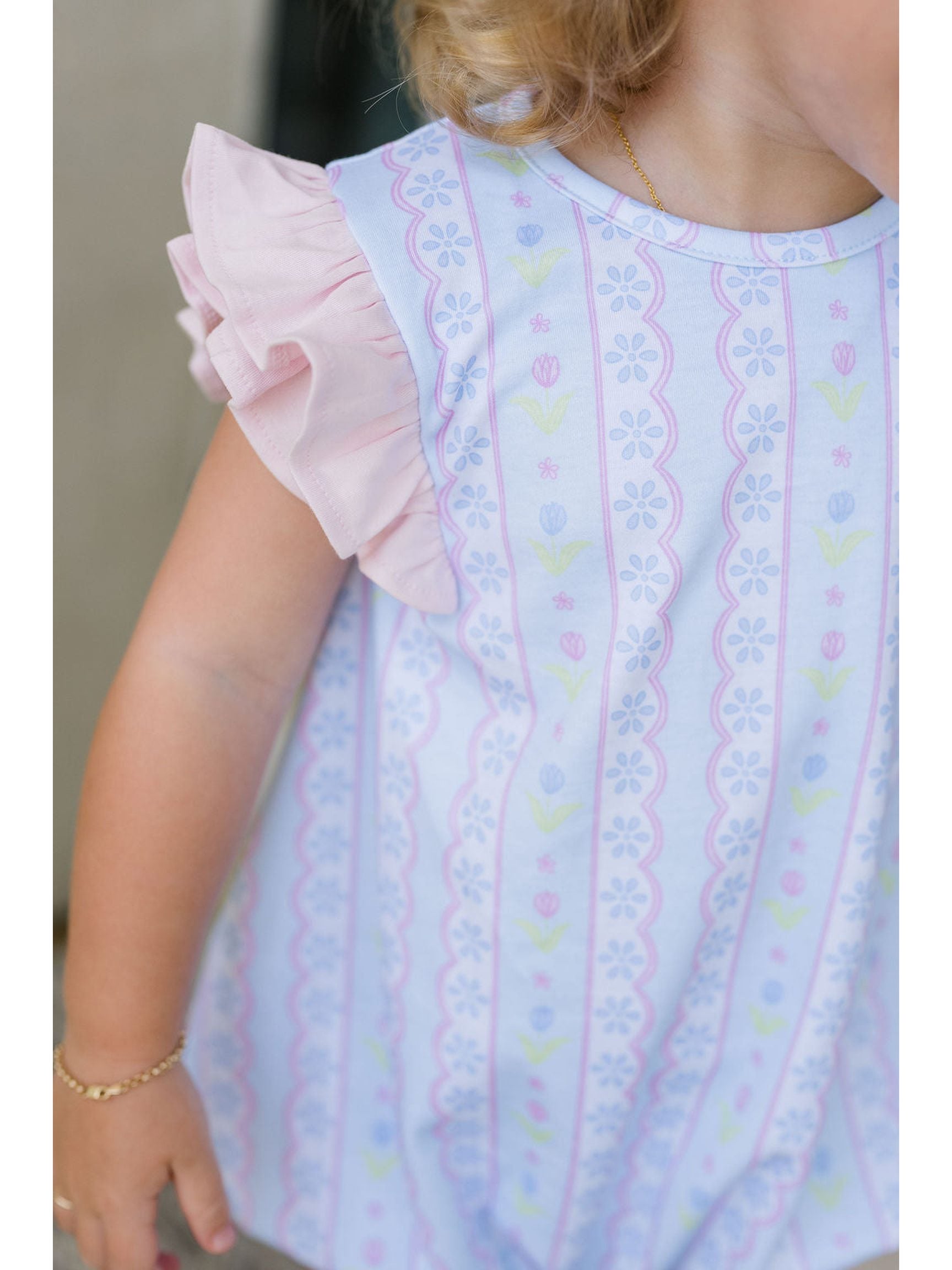 PRE-ORDER Blake Bubble - Blue Floral Scallop