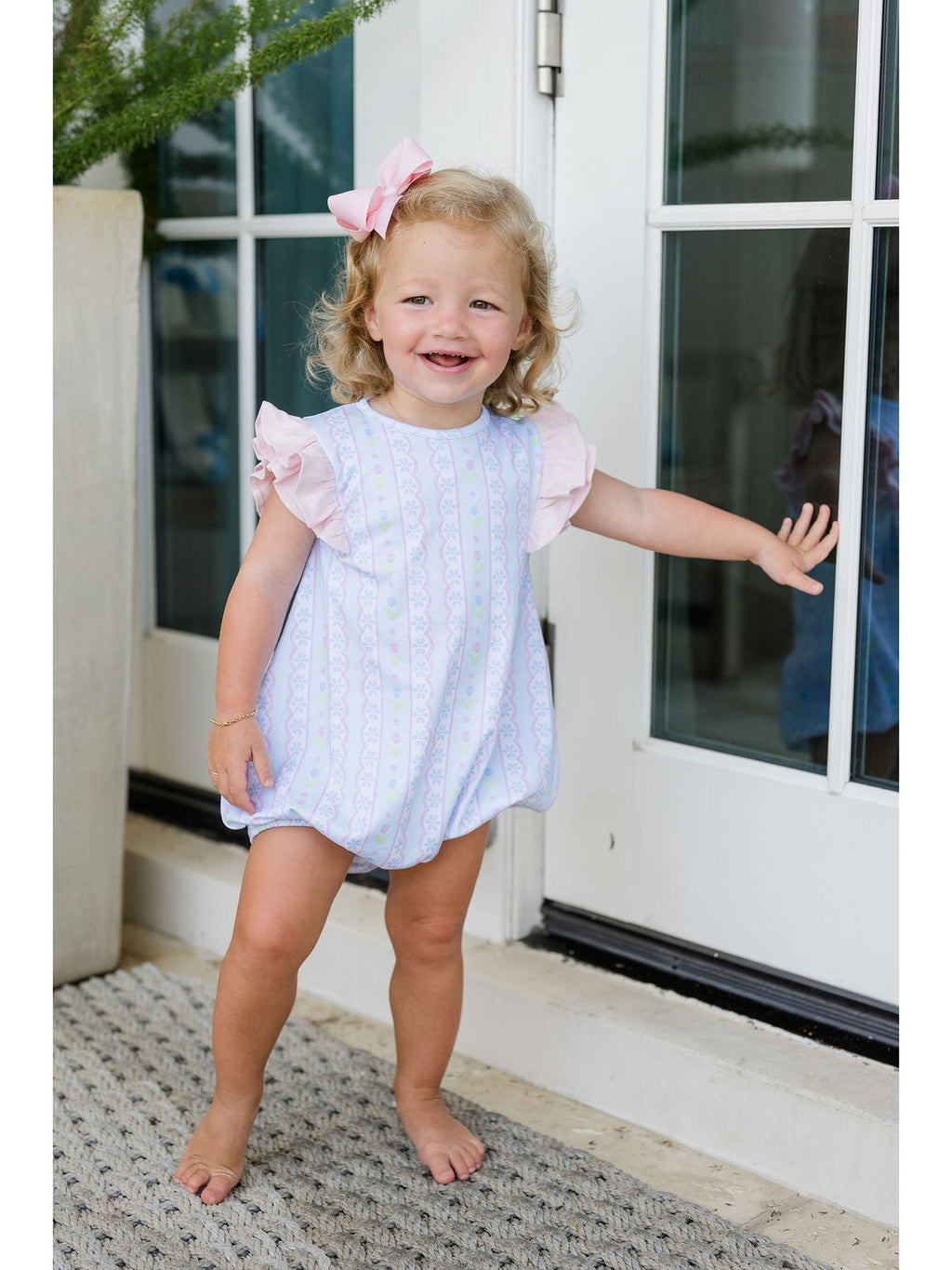 PRE-ORDER Blake Bubble - Blue Floral Scallop