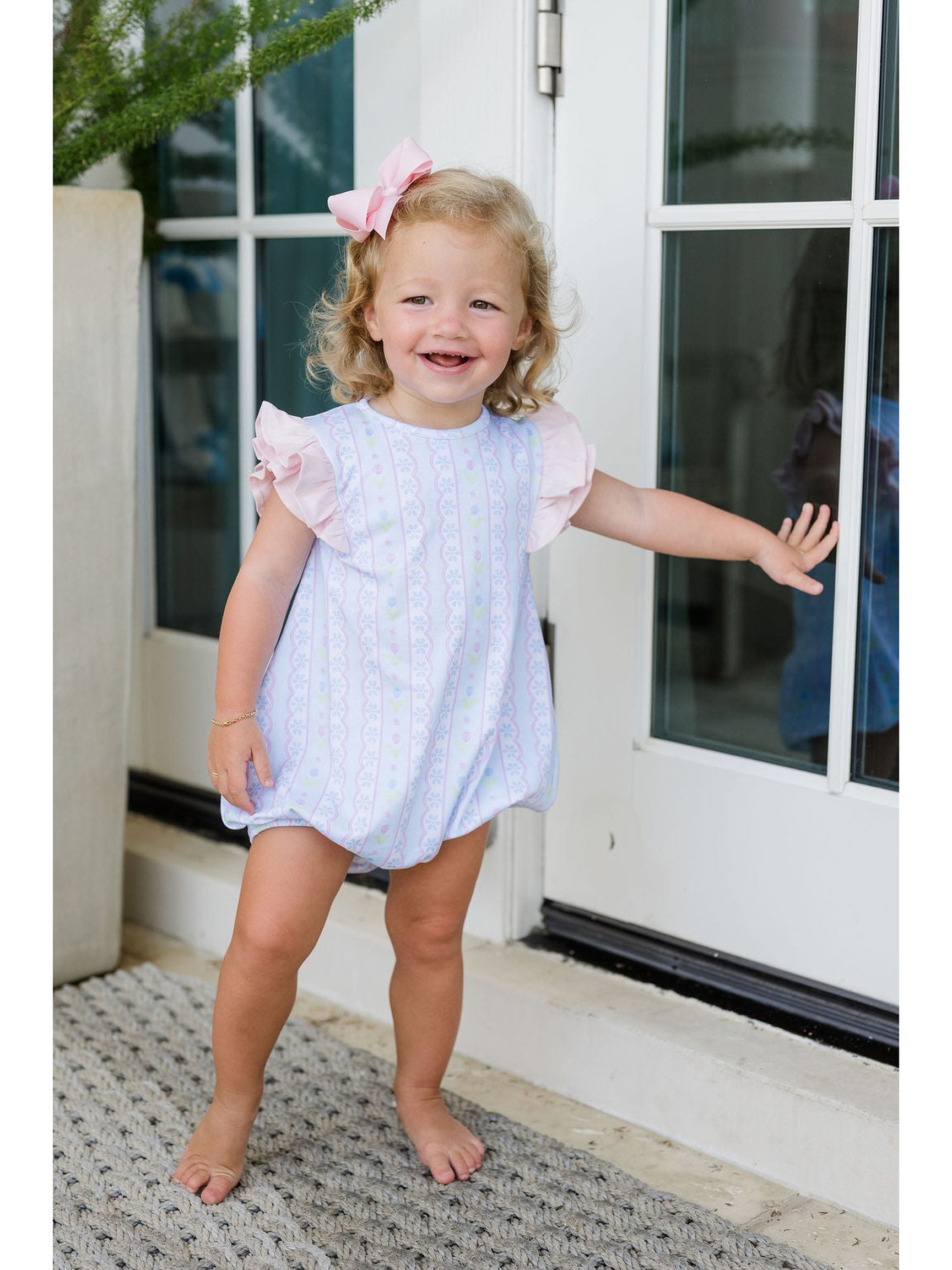 PRE-ORDER Blake Bubble - Blue Floral Scallop