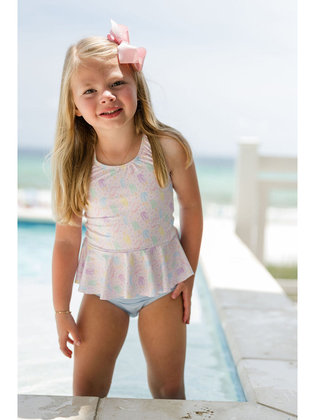 PRE-ORDER Collette Peplum Swimsuit - Sweet Summertime