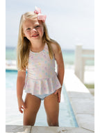 PRE-ORDER Collette Peplum Swimsuit - Sweet Summertime