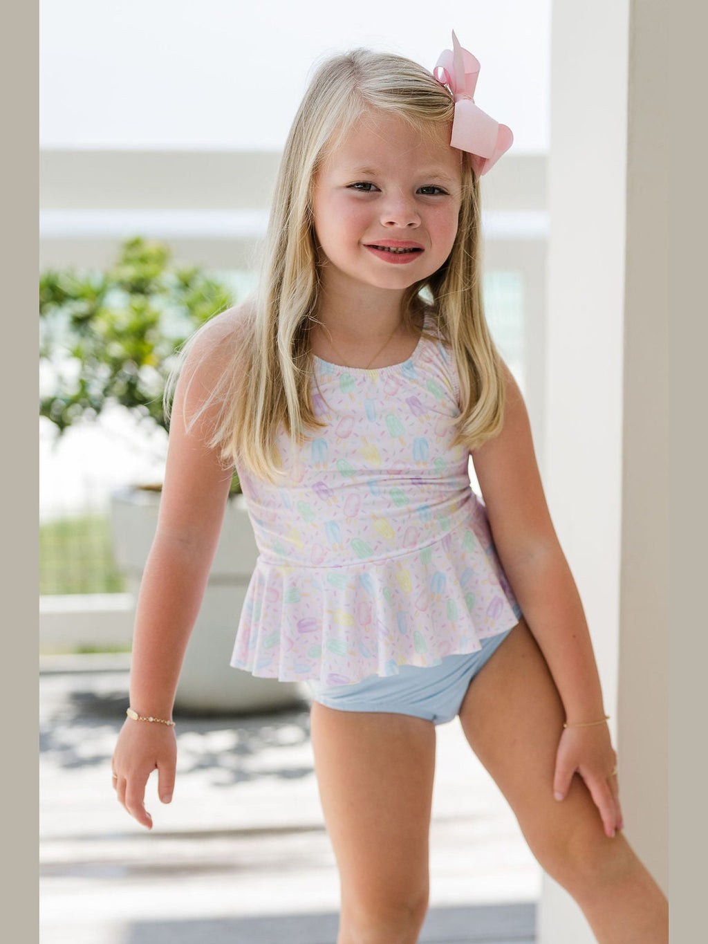 PRE-ORDER Collette Peplum Swimsuit - Sweet Summertime
