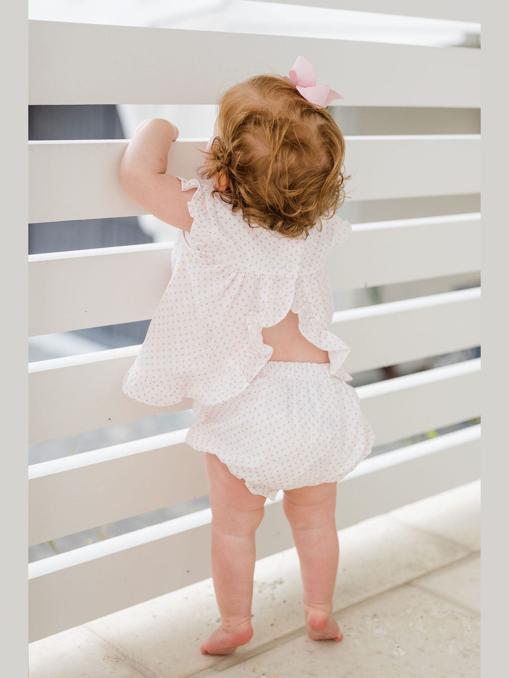 PRE-ORDER Natalie Bloomer Set - Pink Gauze Dot