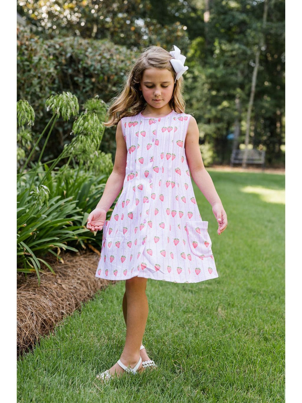 PRE-ORDER Reagan Dress - Strawberry Stripe