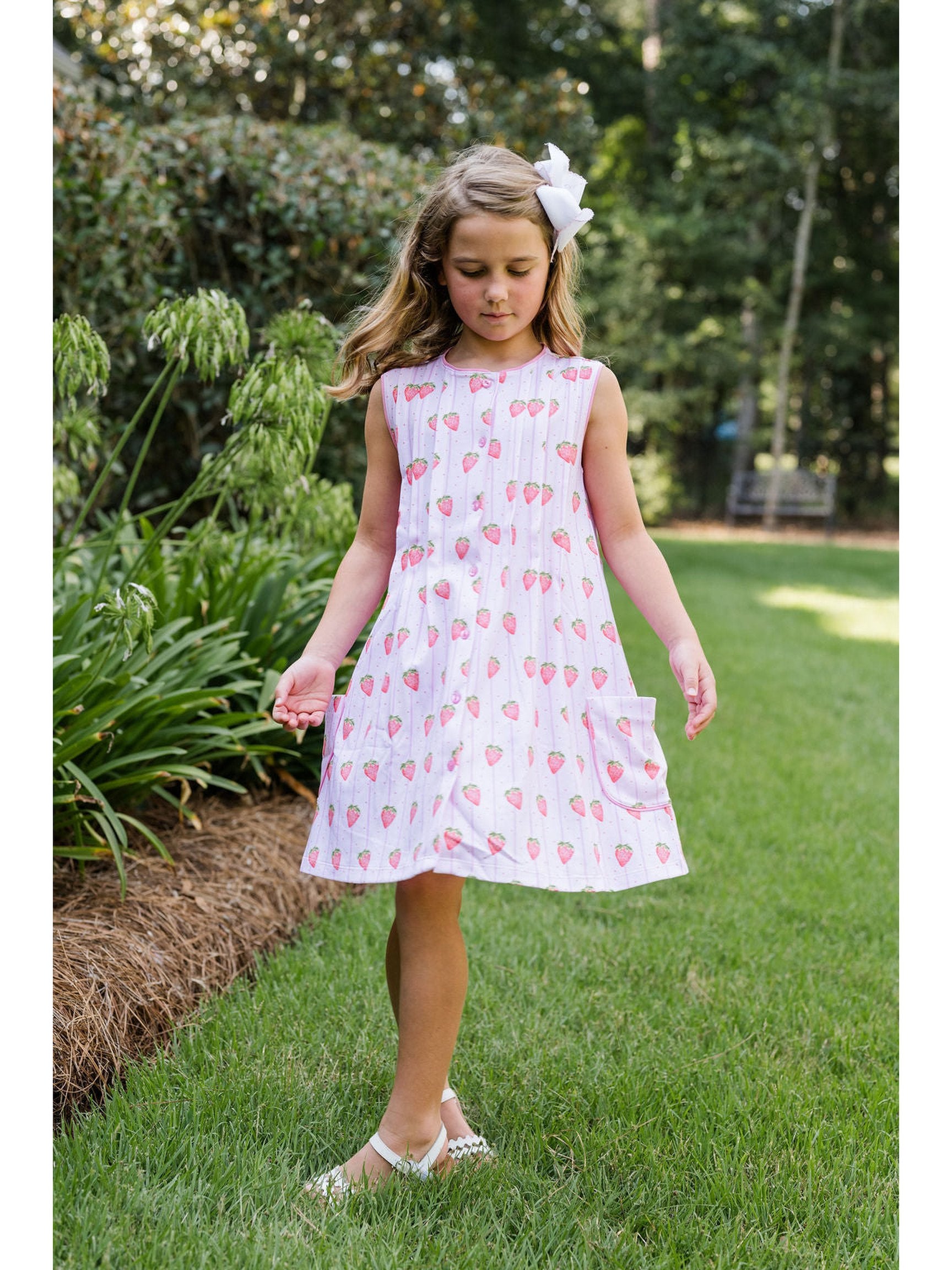 PRE-ORDER Reagan Dress - Strawberry Stripe