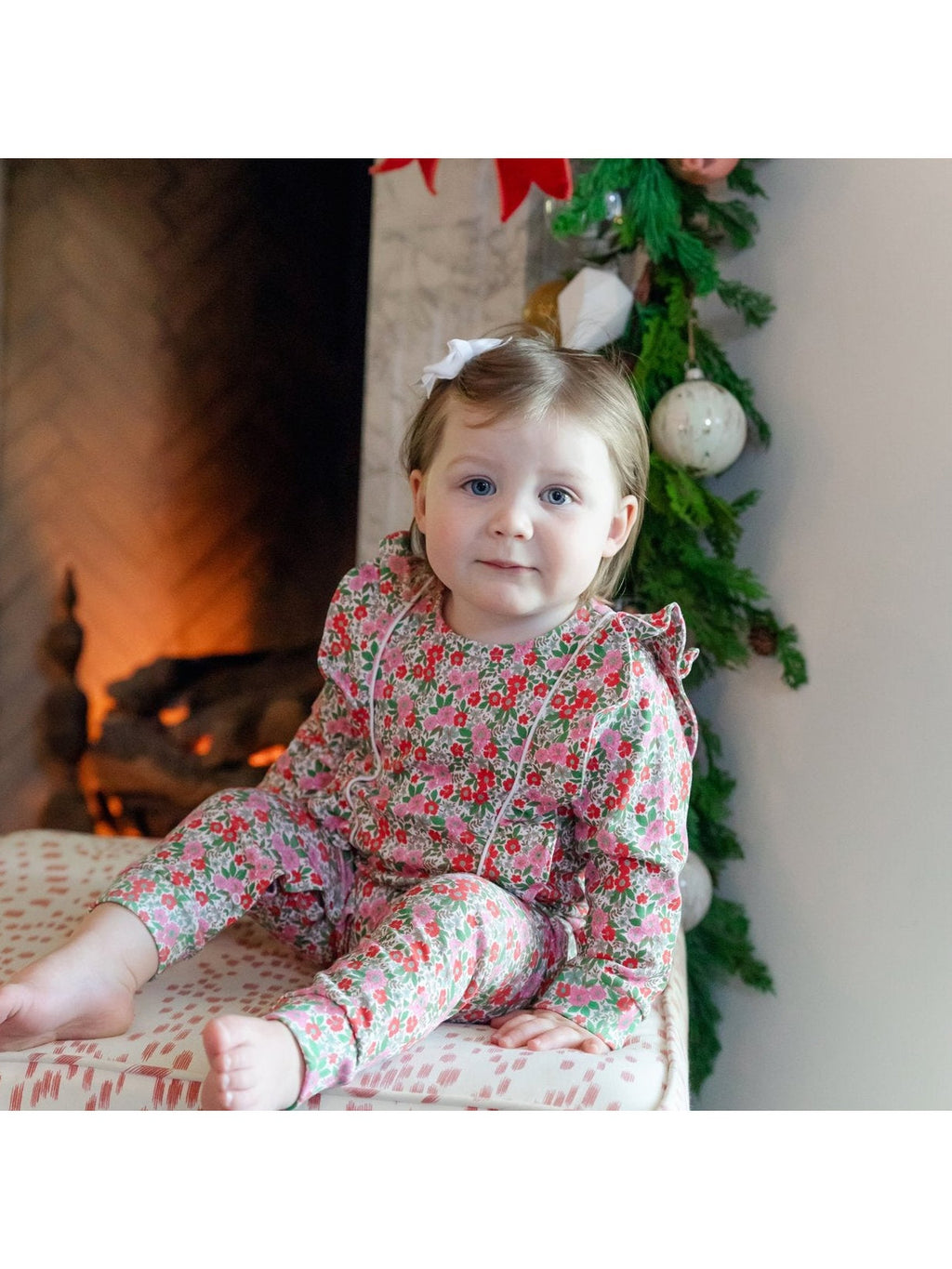 Evelyn Girls' Romper - Floral Noel