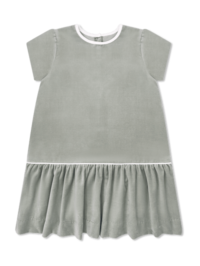 Delilah Dropwaist Dress- Leyland Green Velvet