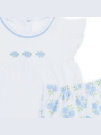 Dreamy Hydrangeas Hand-Embroidered Ruffle Diaper Cover Set