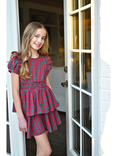 PRE-ORDER Tiered Red Plaid Dress