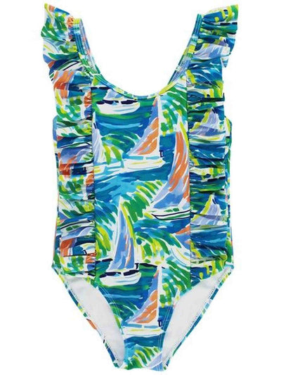 PRE-ORDER Girls Spandex Swim- Sailboats