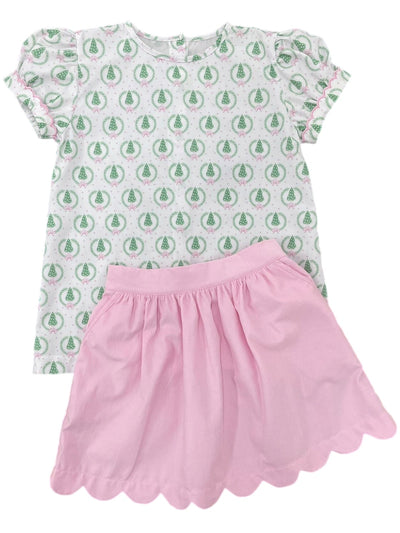 PRE-ORDER Avery Skirt Set- Oh Christmas Tree