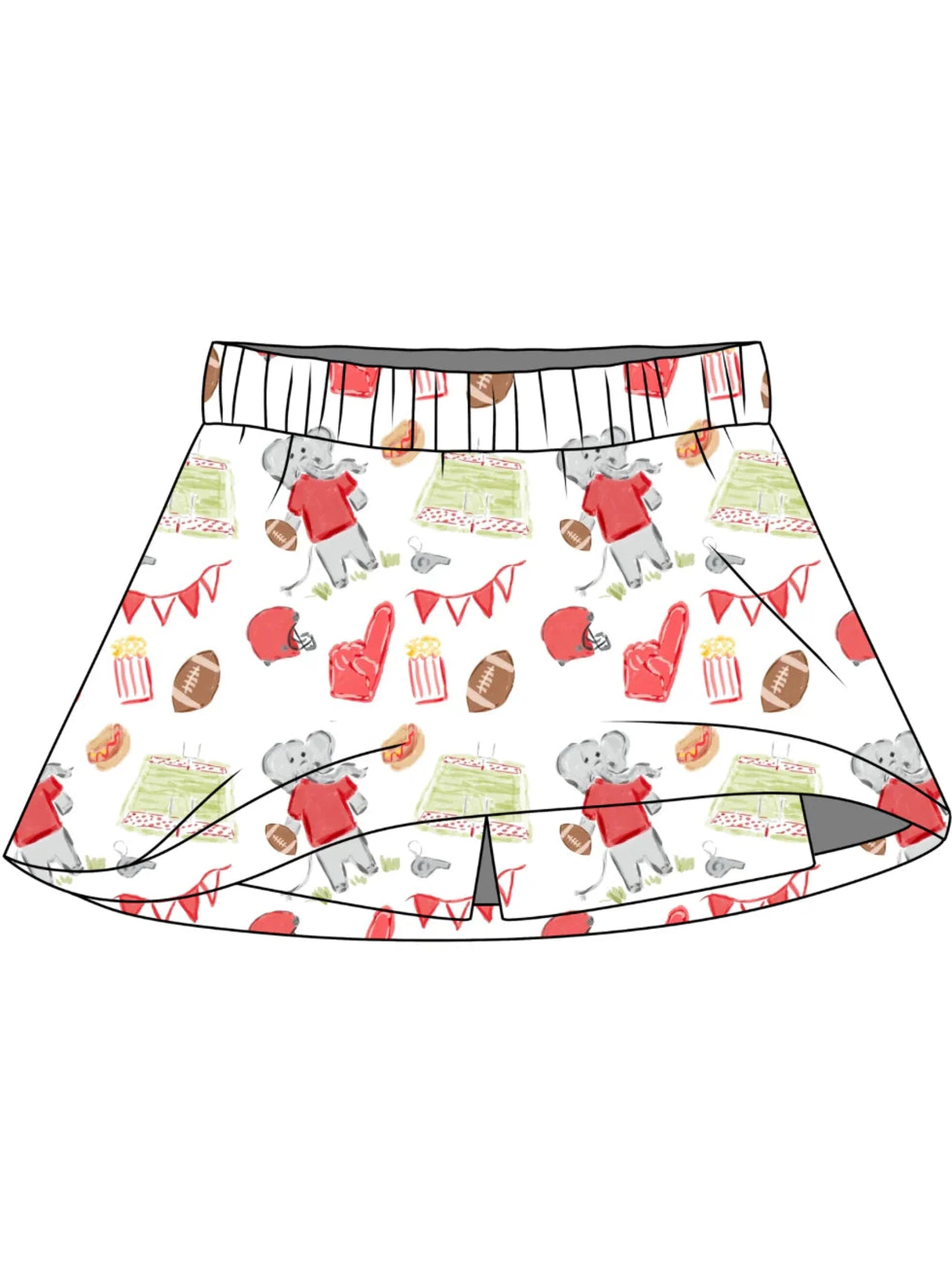 PRE-ORDER  Sara Catherine Skort - Game Day Elephant