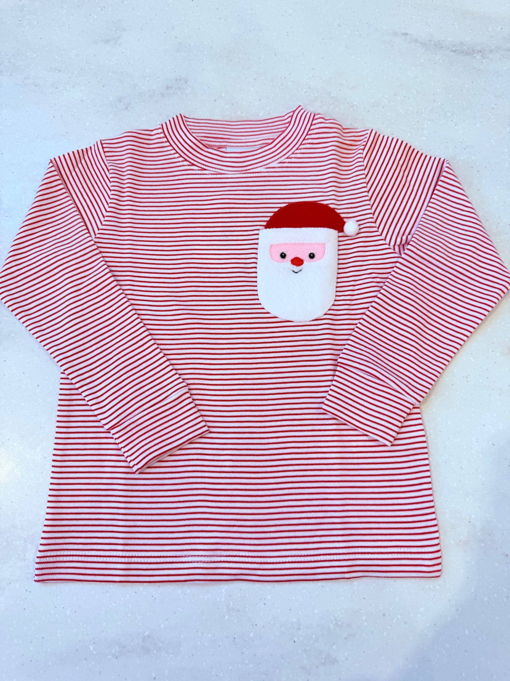 Red Striped Sherpa Santa Crewneck