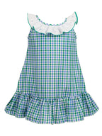 PRE-ORDER Effie Blue/Green Plaid Dress