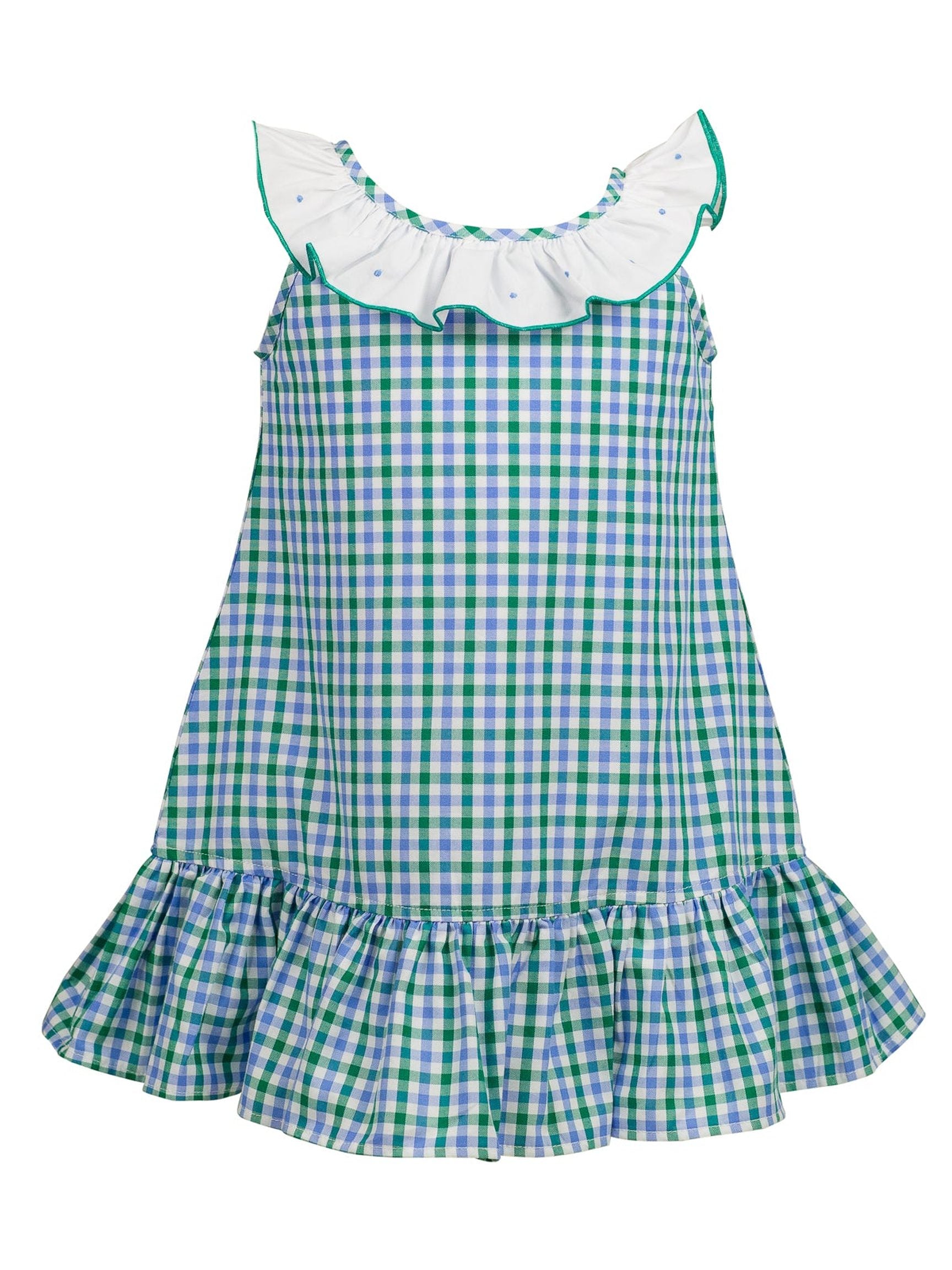 PRE-ORDER Effie Blue/Green Plaid Dress