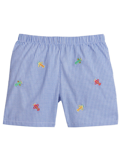 Embroidered Basic Short - Airplanes