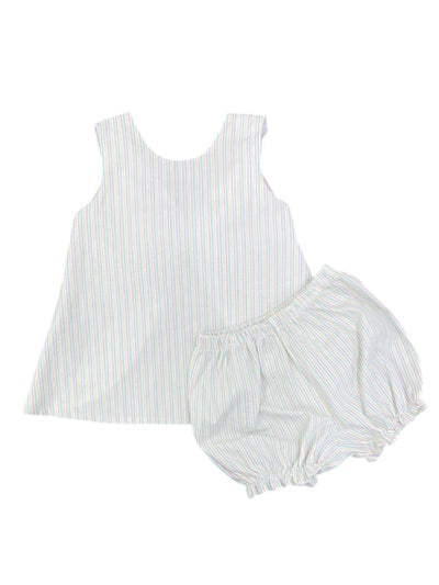 PRE-ORDER Lottie Bloomer/Banded Short Set- Spring Seeersucker Stripe