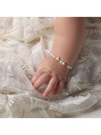 Eve - 14K Gold-Plated Pearl Bracelet with Cross