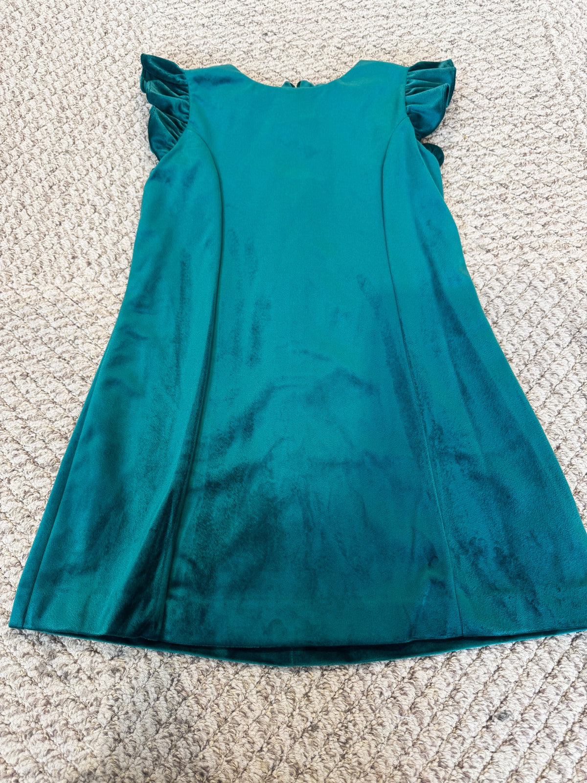 Green Deluxe Velvet Shift Dress