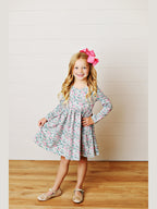 Blue Floral Twirl Dress