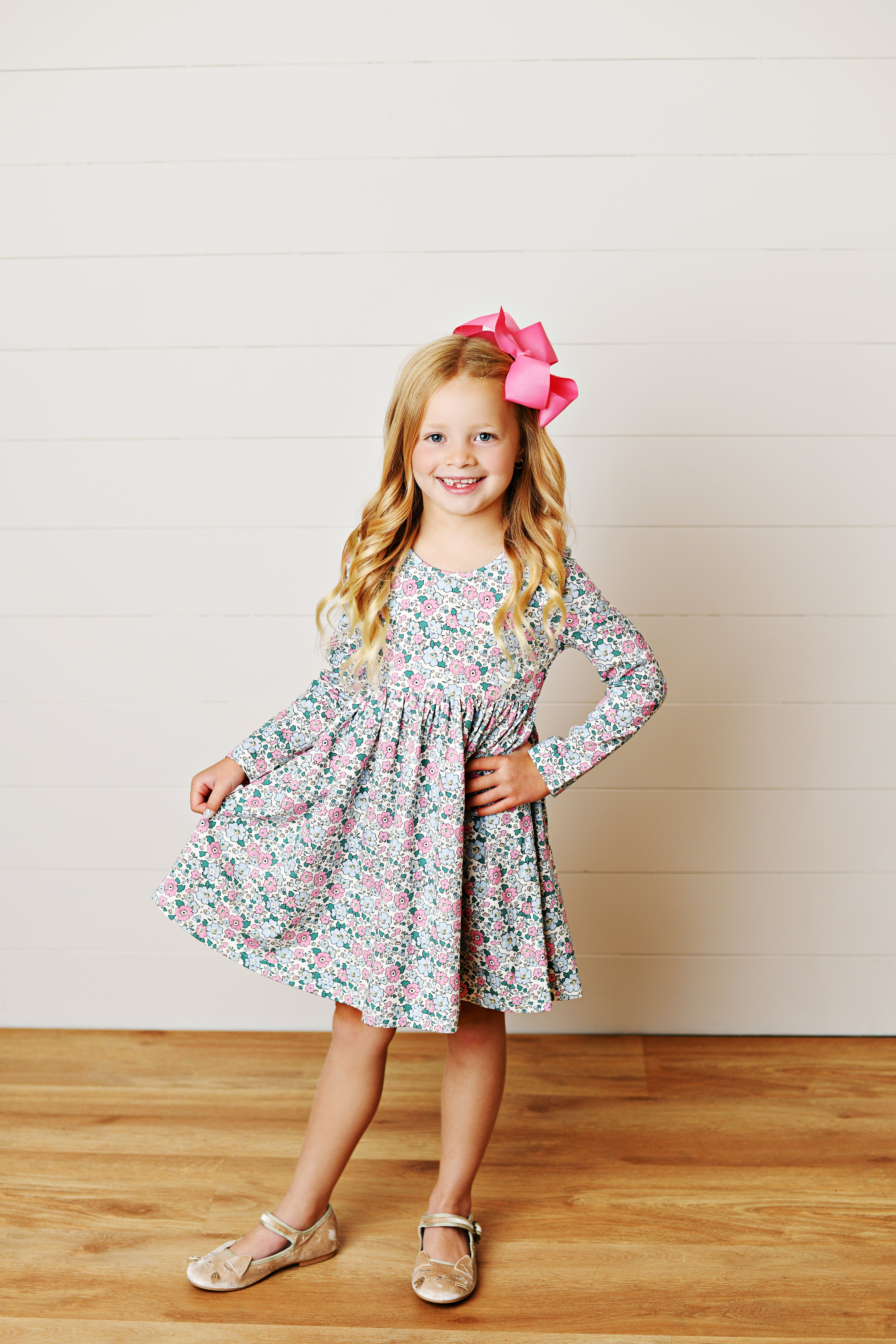 Blue Floral Twirl Dress