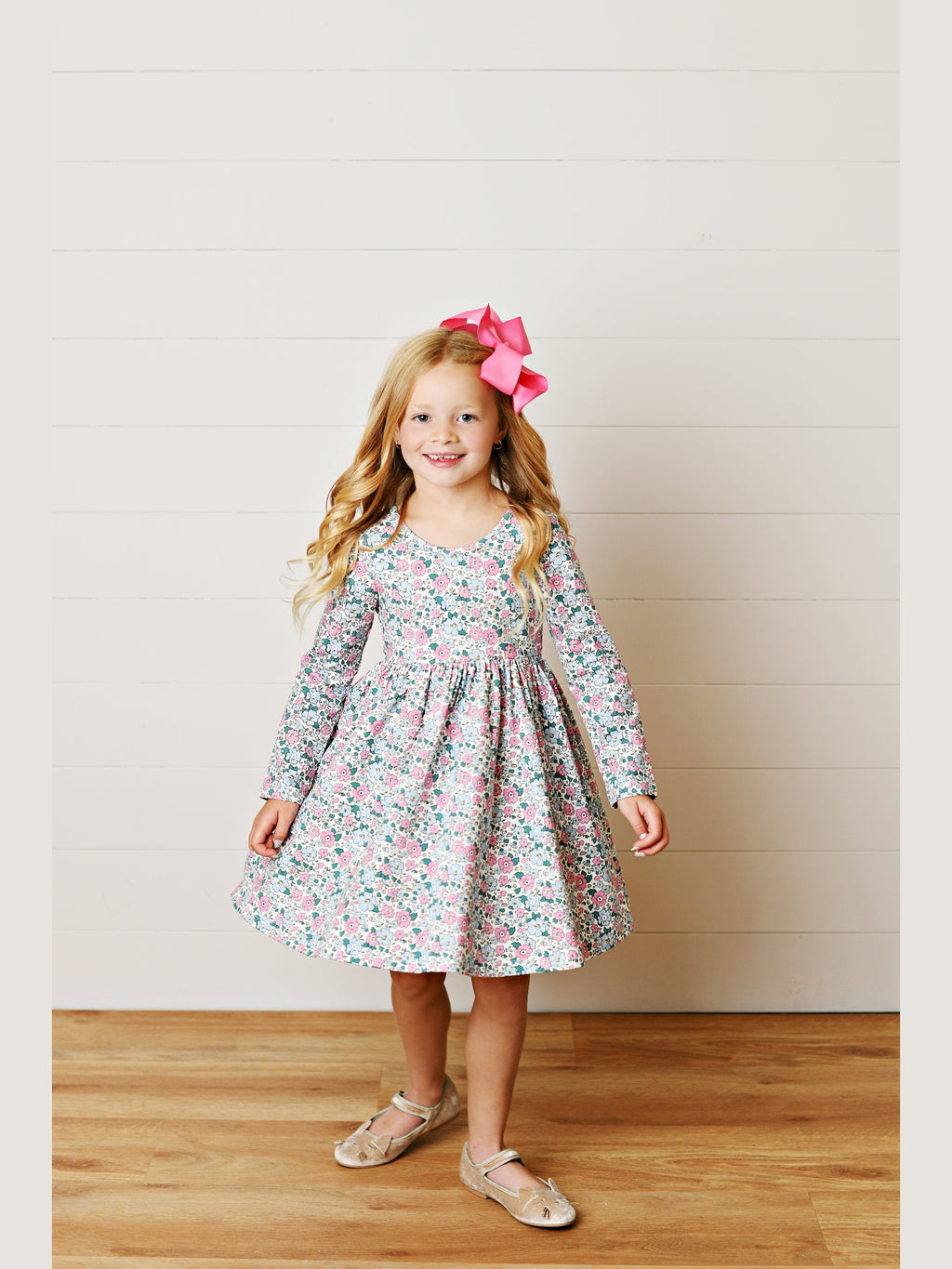 Blue Floral Twirl Dress