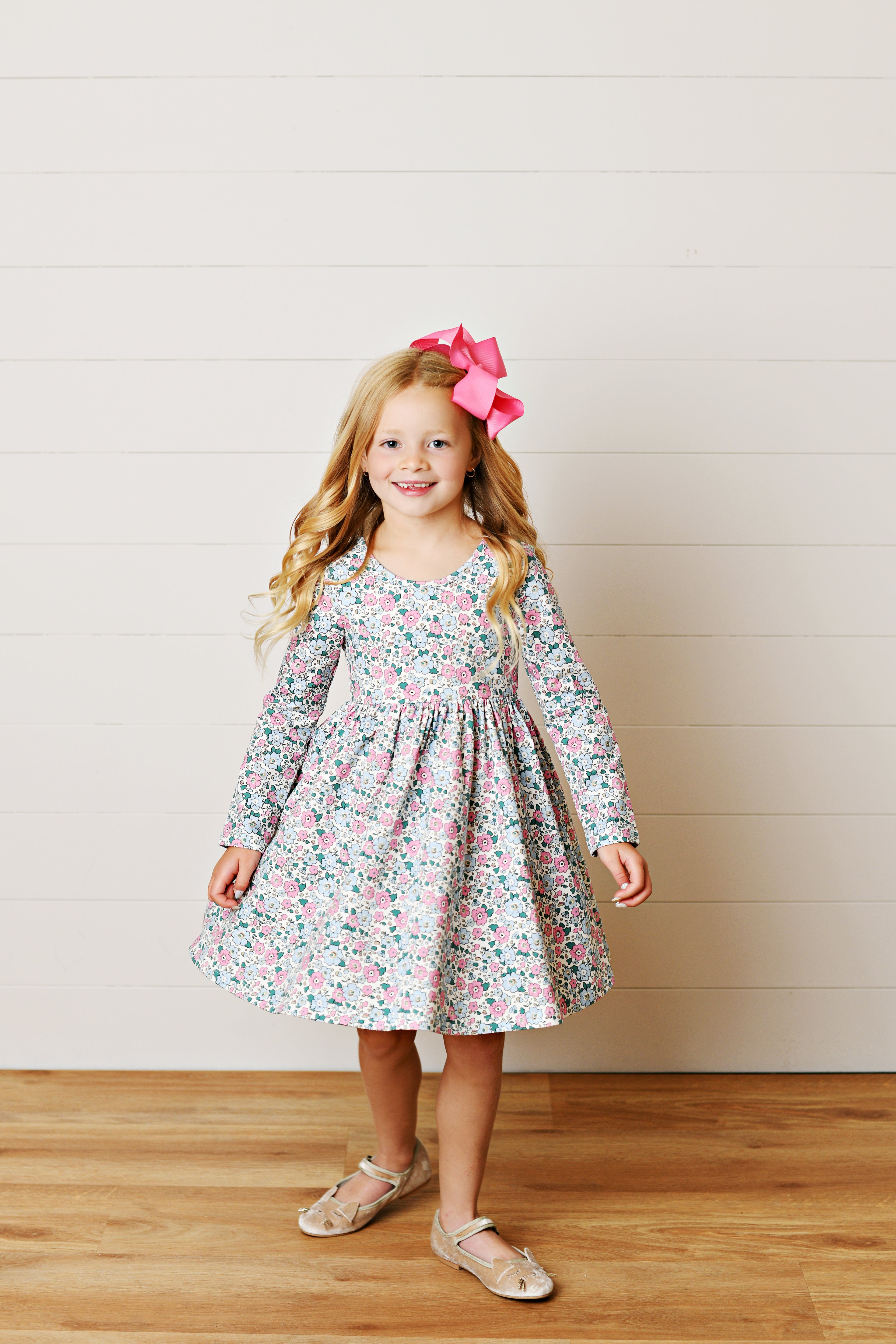 Blue Floral Twirl Dress