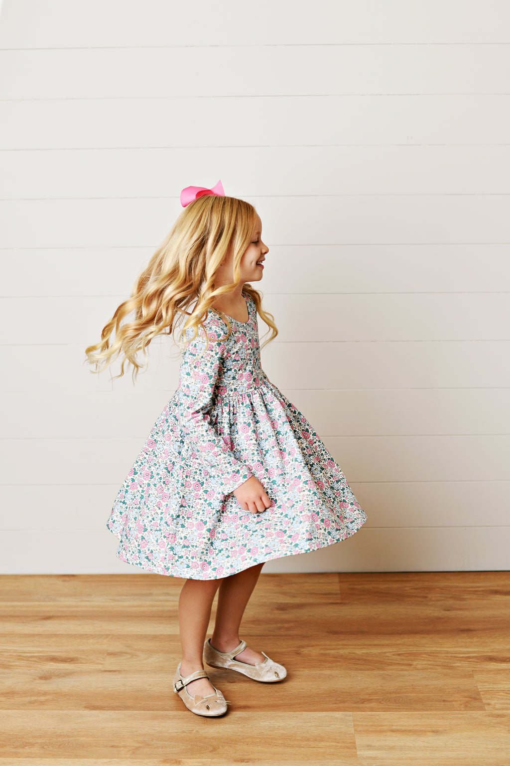 Blue Floral Twirl Dress