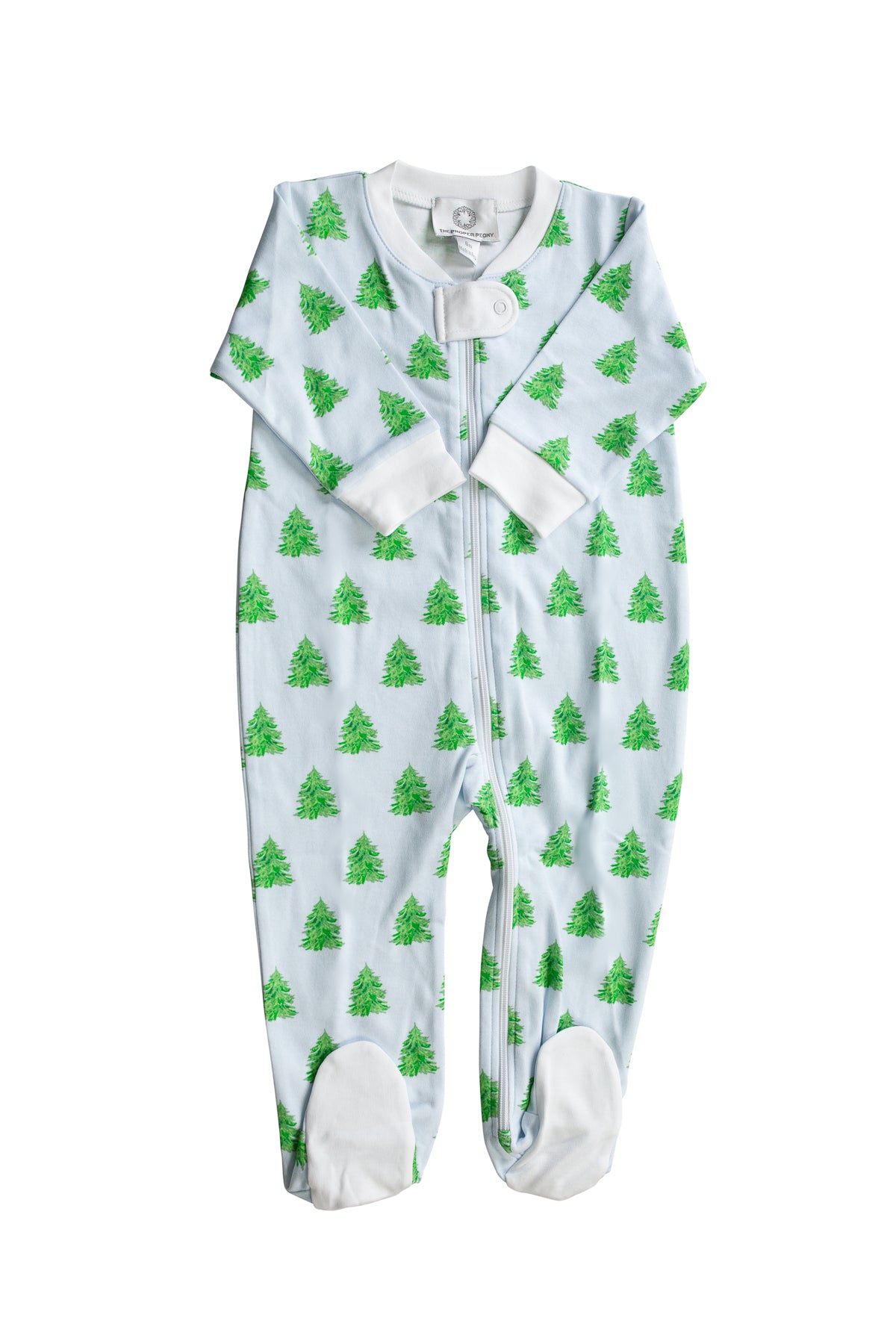 Blue Tannenbaum Footed Zipper PJ