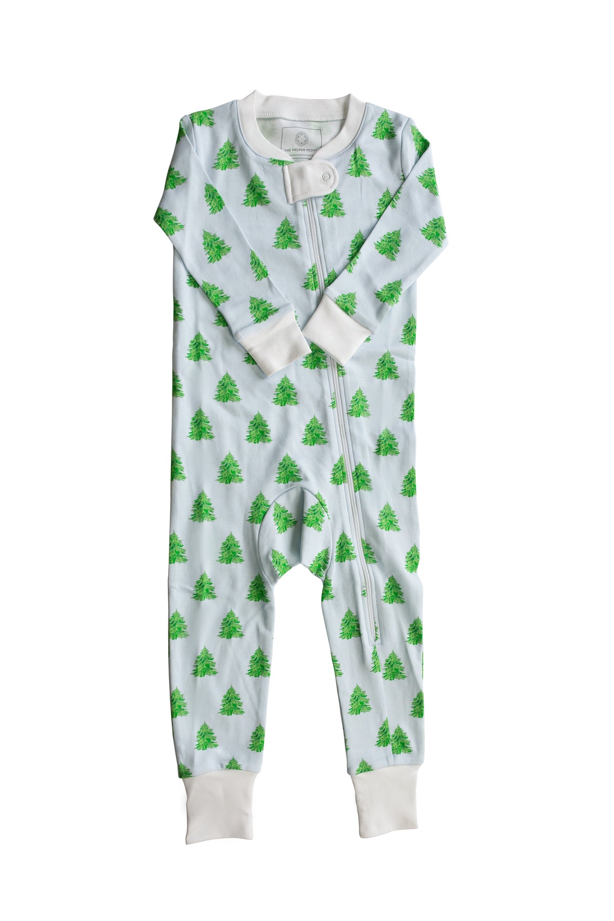 Blue Tannenbaum Zipper PJ No Feet