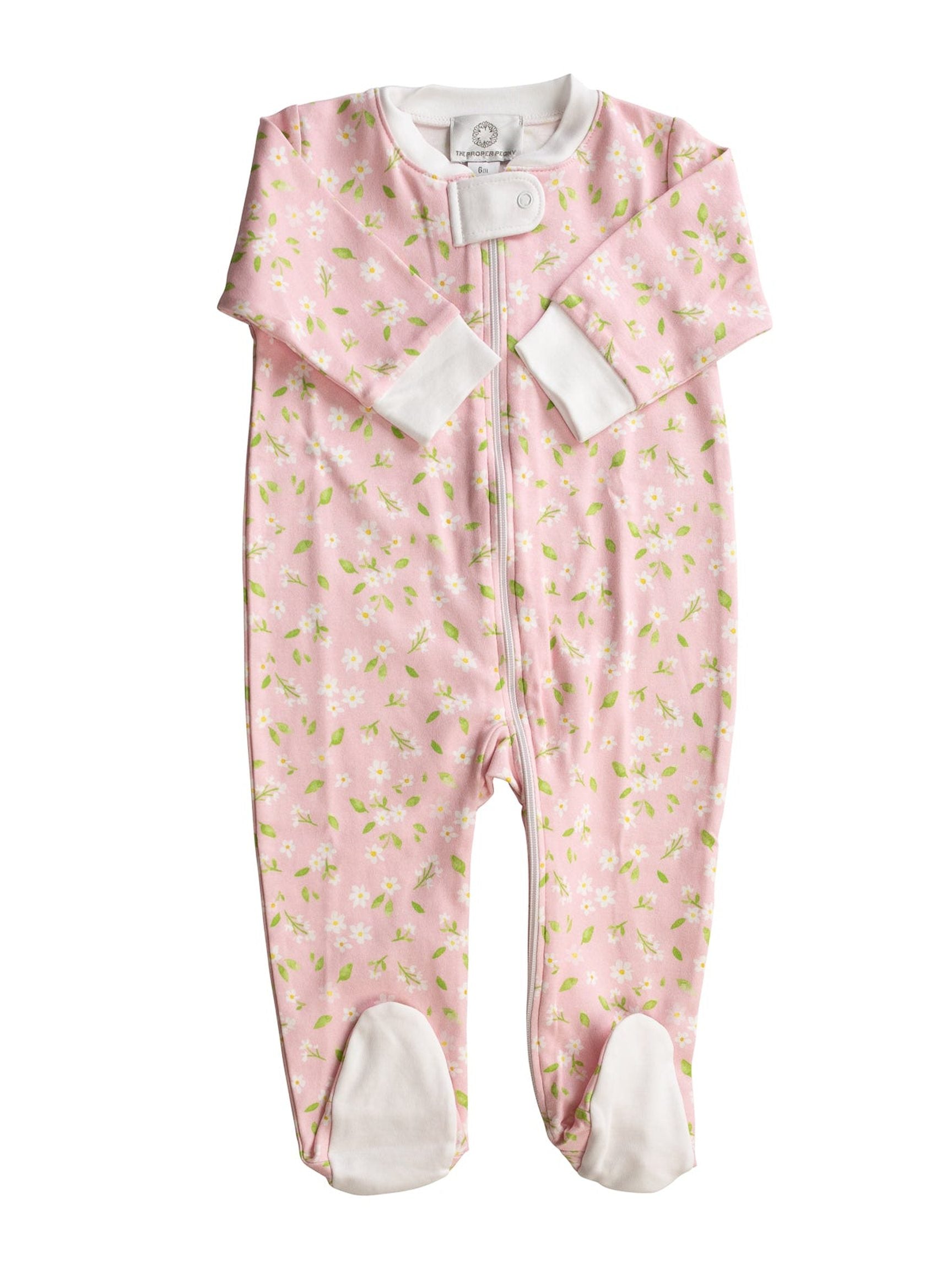 PRE-ORDER Pink Petal Footed Zipper PJ