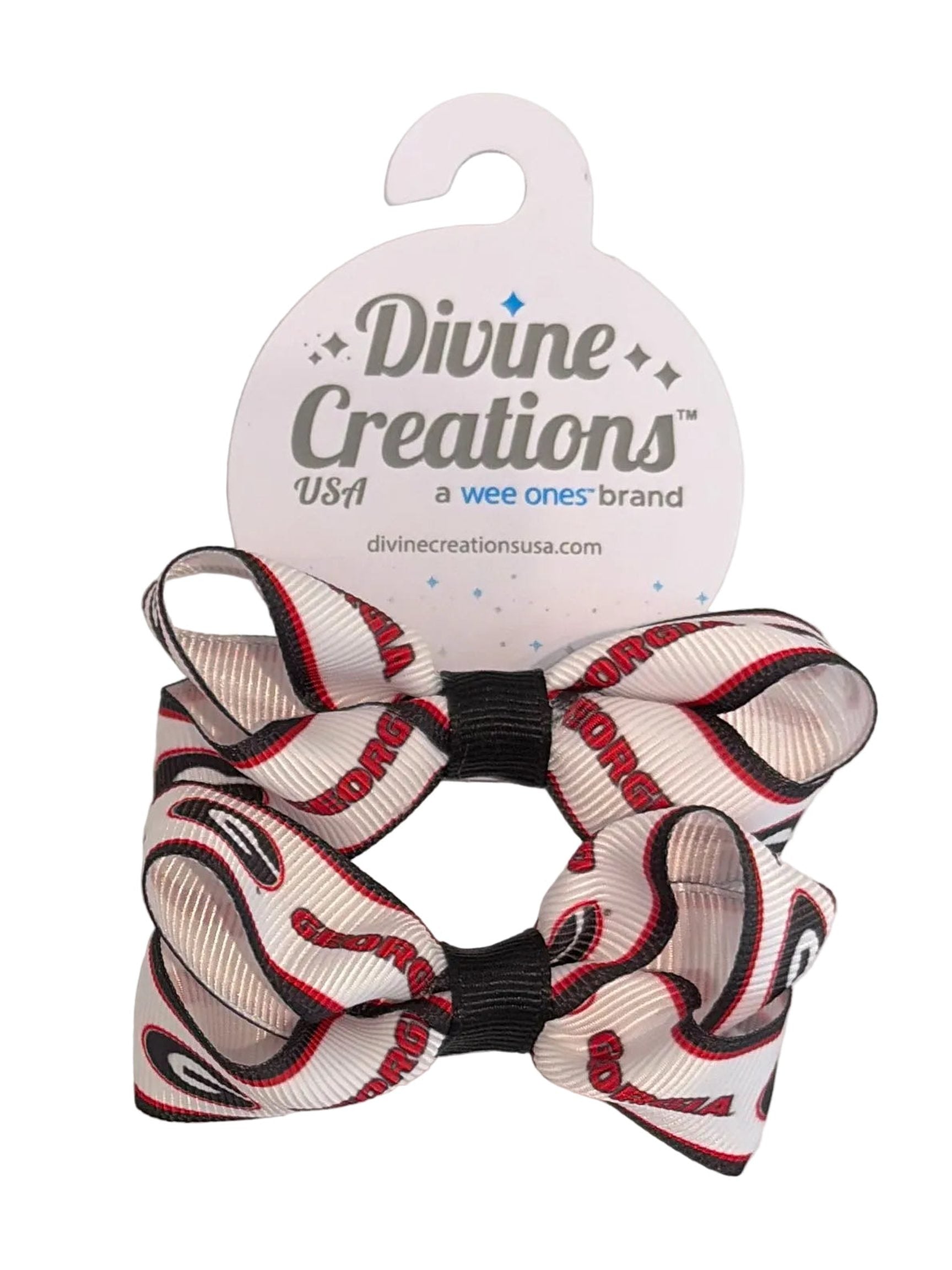 Mini No Tail Logo Print Grosgrain Hair Bows - Pair