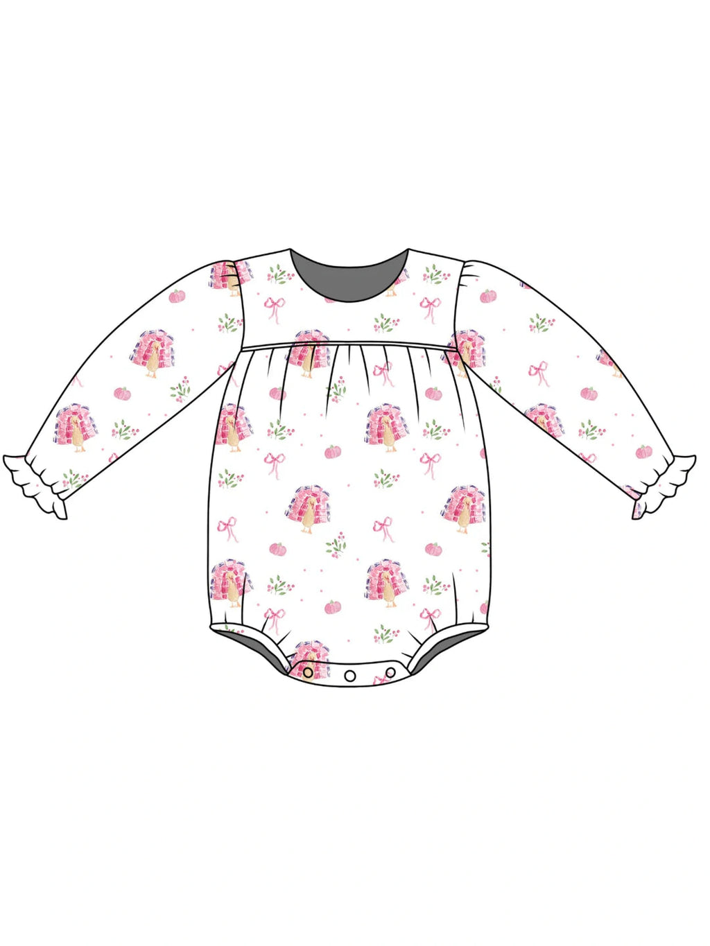 PRE-ORDER Long Sleeve Abigail Bubble Gobble Gobble