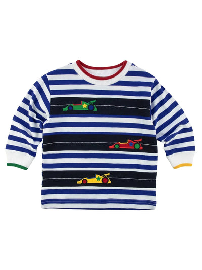 Striped Knit Shirt w/ Racecars